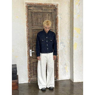 ÁO KHOÁC JEAN- CÚC BẤM - RAW DENIM JACKET FORM BOXY HIDDEN ESSTIAL