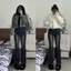 Quần jeans loe màu rettro ánh đồng bụi bặm cá tính Yến Tee #0198