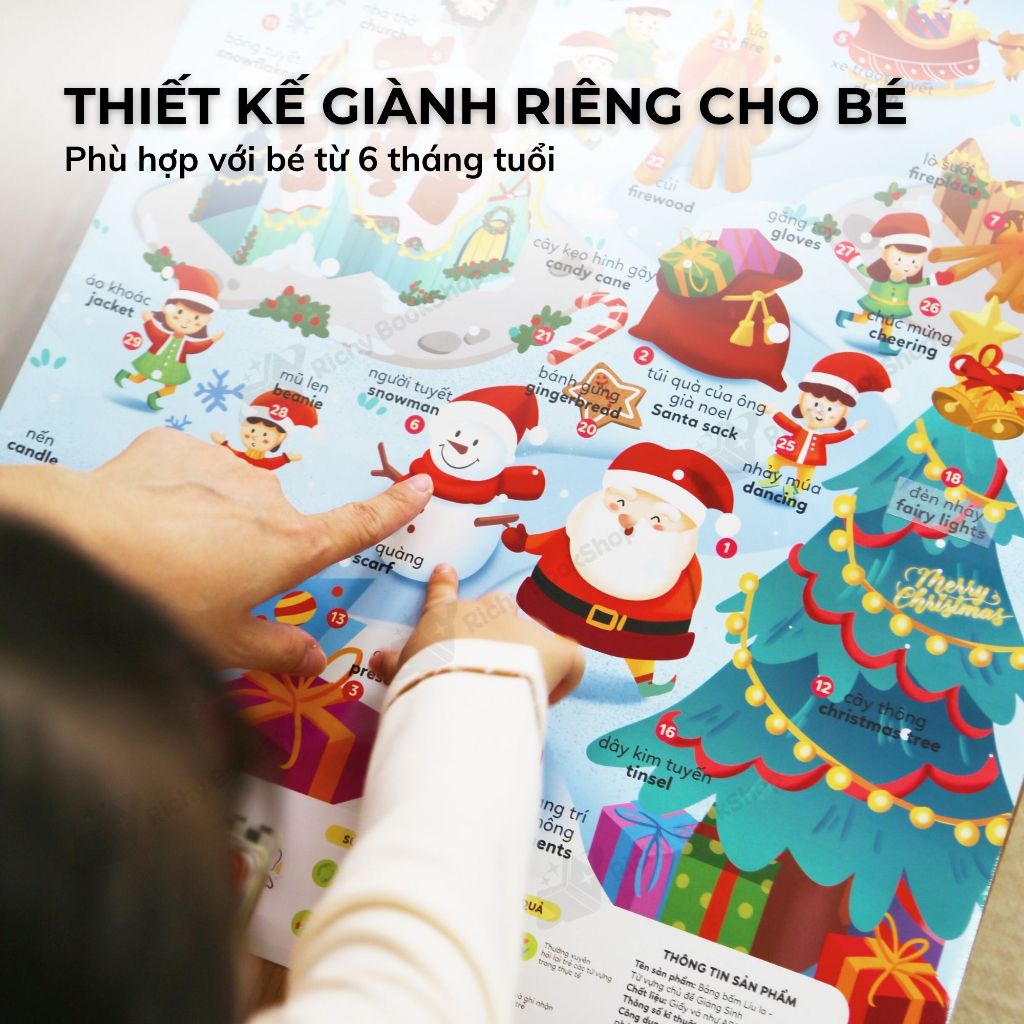 Bảng bấm líu lo Ú ÒA 5 chủ đề, dạy bé học phát âm song ngữ Anh Việt