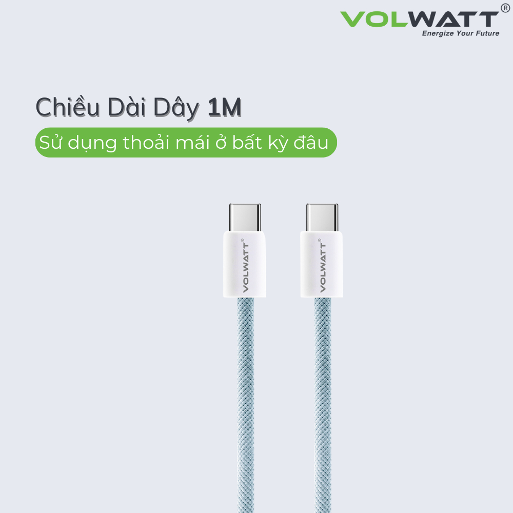 Cáp Sạc Nhanh Chính Hãng Volwatt Chống Cháy Nổ Bảo Hành 12 Tháng Cho Điện Thoại iPhone Android