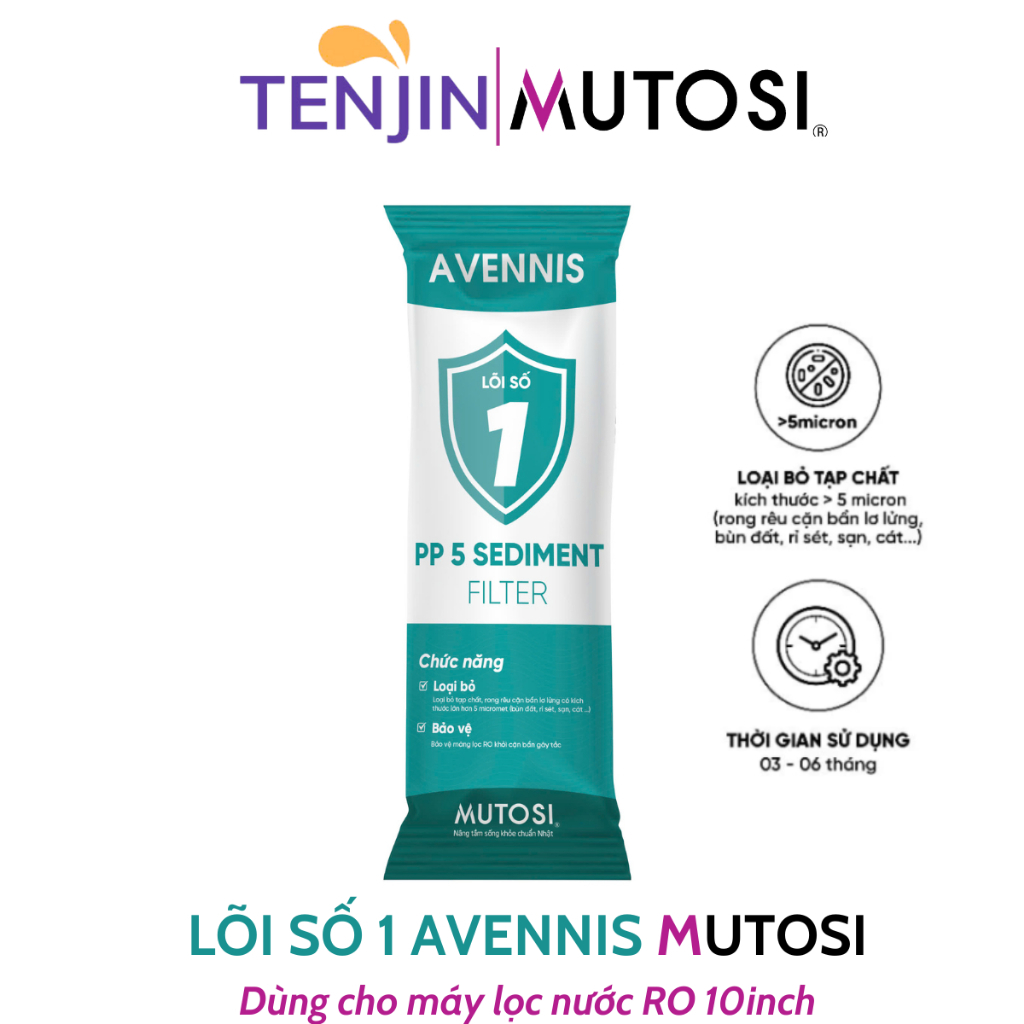 Combo Bộ Thô Lọc Nươc Mutosi Avennis Dùng Cho Máy Lọc Nước RO Giúp Loại Bỏ Tạp Chất, Cặn Bẩn Và Chất Gây Mùi