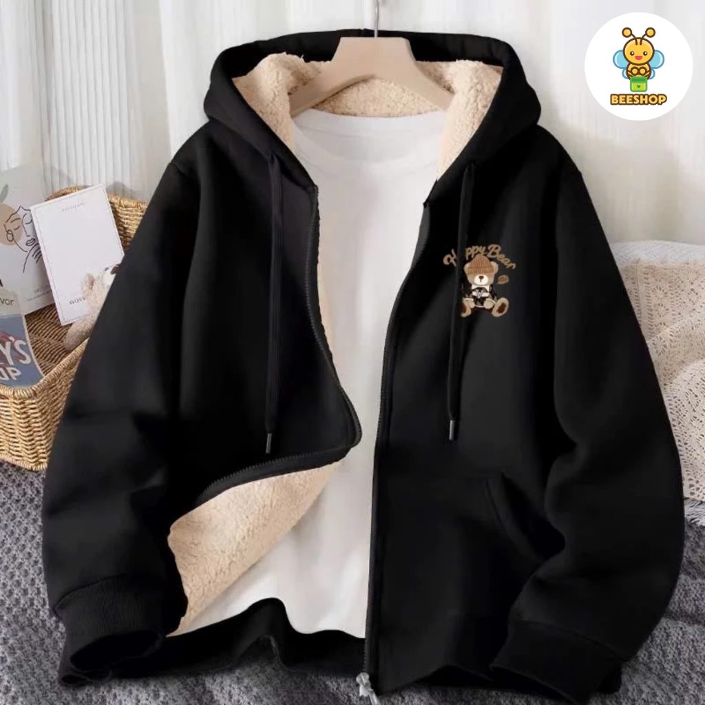Áo khoác lót lông Happy Bear cho bé gái size đại BEESHOP D25027