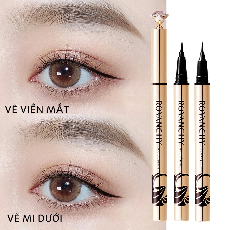 ROVANCHY - Bút kẻ mắt nước R570, chống thấm nước, đầu cọ 0.1mm, lâu trôi, dễ sử dụng