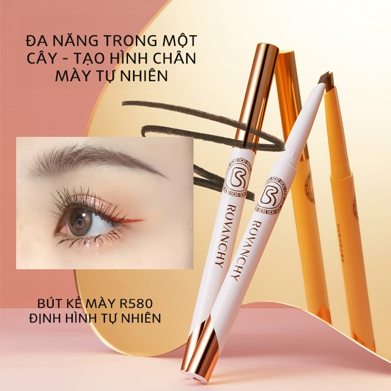 Chì Kẻ Chân Mày R580 ROVANCHY - Tông Màu Tự Nhiên, Dễ Dàng Sử Dụng, Lâu Trôi, Phù Hợp Mọi Loại Da