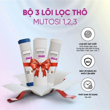 [ Quà Tặng ] Combo 3 Lõi Lọc Nước MUTOSI 1,2,3 _ Lõi PP5; Lõi OCB-GAC; Lõi PP1