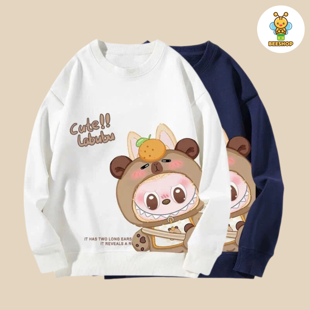 Áo nỉ labubu cute cho bé gái size đại BEESHOP áo thu đông bé gái D25023