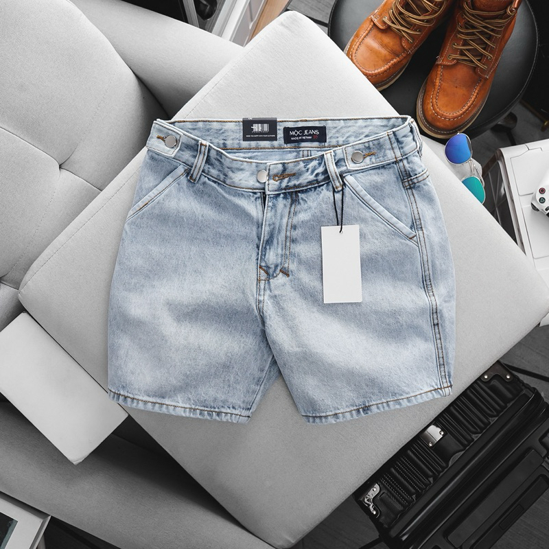 Quần short ngố nam ống rộng túi chéo kaki jean thời trang vnxk siêu xịn