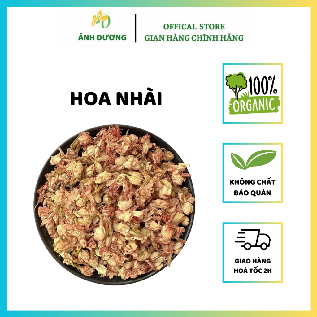 Trà Hoa Nhài (Hoa Lài) Sấy Khô Nguyên Bông Trắng Đẹp Tự Nhiên Làm Đẹp Da