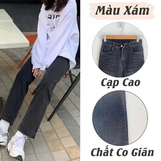 Quần ống đứng màu khói trầm may ống mới , chất jeans cao cấp mềm , co dãn tốt #1033