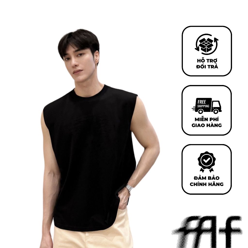 Áo tanktop nam MetaForm, Áo thun ba lỗ nam vải cotton áo form rộng, kiểu dáng basic thoáng mát