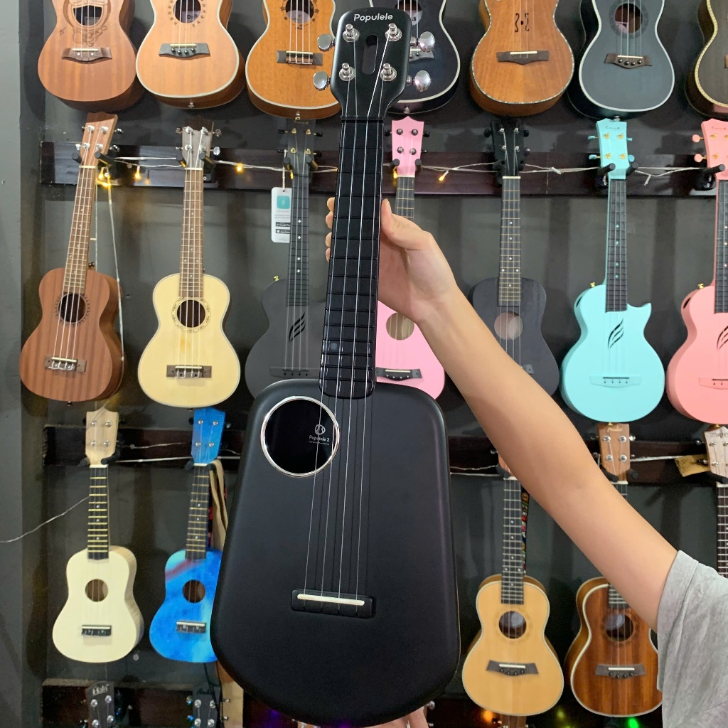 ĐÀN UKULELE CONCERT POPULELE MÀU ĐEN - PHIÊN BẢN THƯỜNG | Shopee Việt Nam