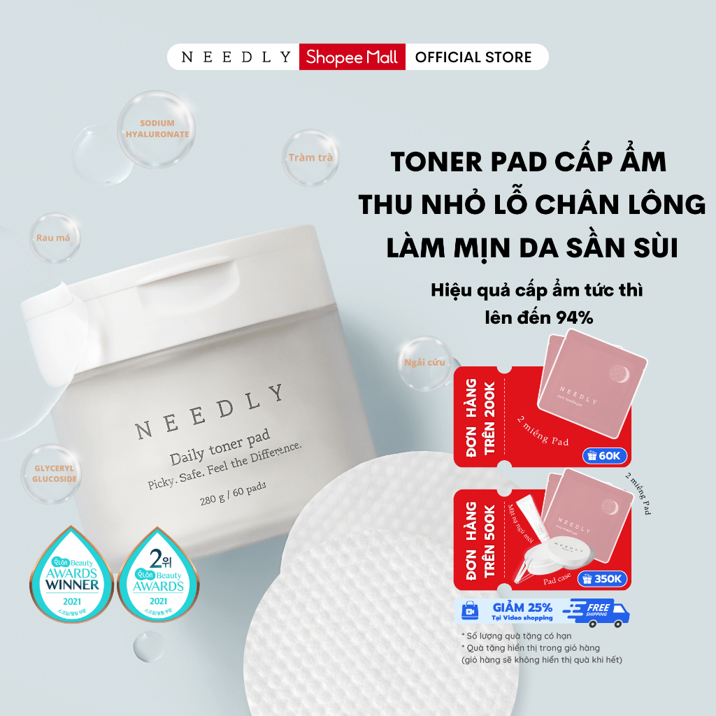 Ảnh Toner Pad Needly Daily Cấp Ẩm Cải Thiện Lỗ Chân Lông 280G 60 Miếng 1