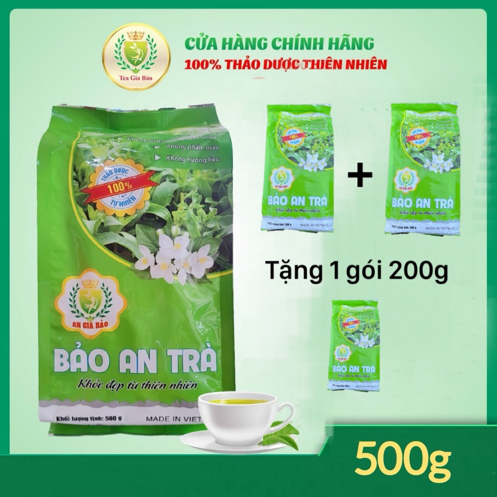 Bảo An Trà (2 gói tặng 1 gói 250g) trà bảo an hỗ trợ dễ ngủ, giải độc mát gan, tốt cho tiêu hóa