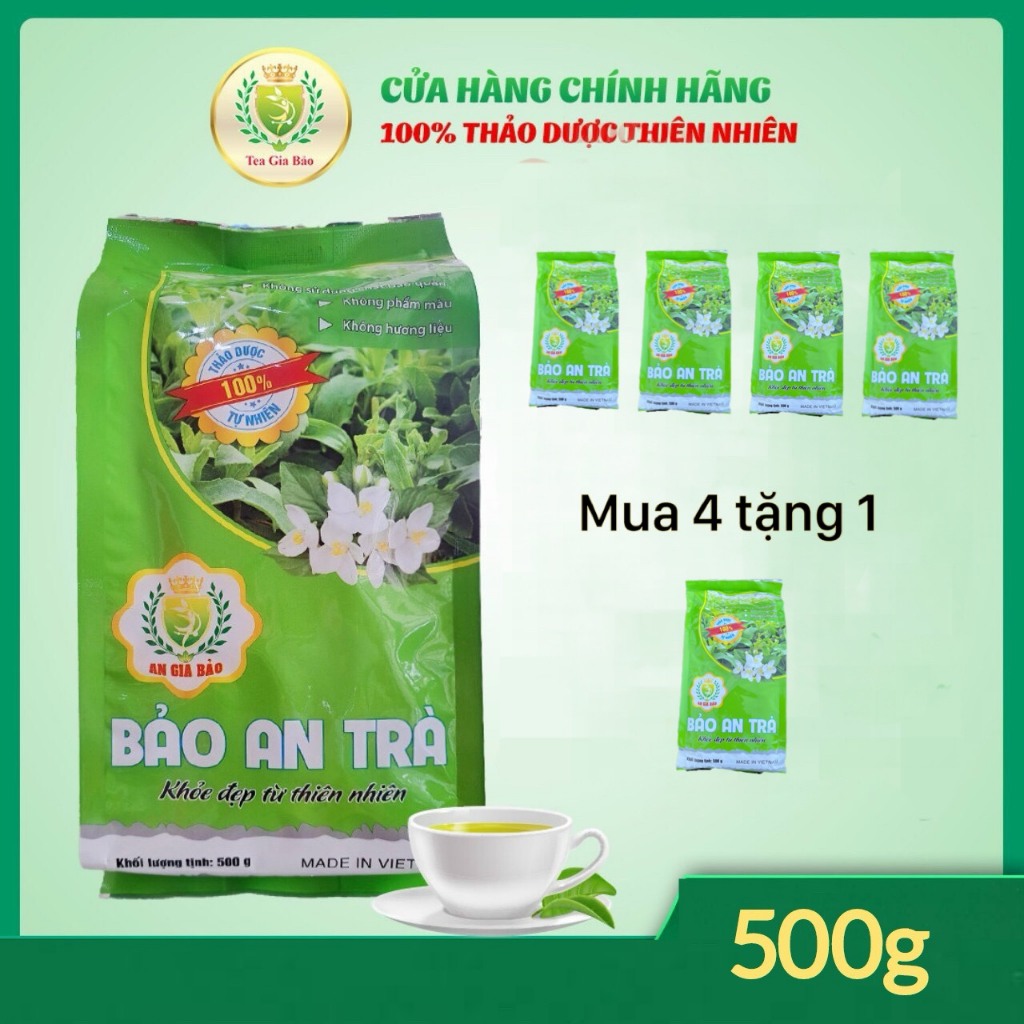 Bảo An Trà (4 gói tặng 1 gói ) trà bảo an hỗ trợ an trần dễ ngủ, giải độc mát gan, tốt cho tiêu hóa