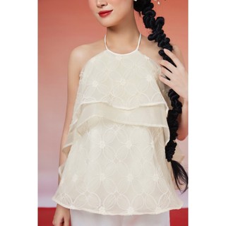 Áo Nữ Cổ Yếm Voan Hoa Xếp Tầng Dễ Thương - IZZY TOP -  GOÛT DE JUN