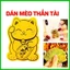 Miếng Dán MÈO THẦN TÀI PHONG THUỶ Xin Lộc Bình An May Mắn Dán ĐT/Máy tính/ Decor Nam Nữ
