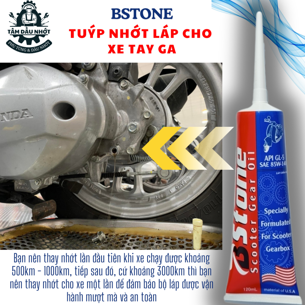 Dầu chống hú láp xe tay ga BSTONE 85W140 GL5 120mL, Chống hú láp hiệu quả