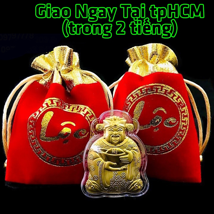 Ông Thần Tài Mạ Vàng 24K Cao Cấp, Phát Tài Phát Lộc, Tặng Túi Gấm Nhung May Mắn