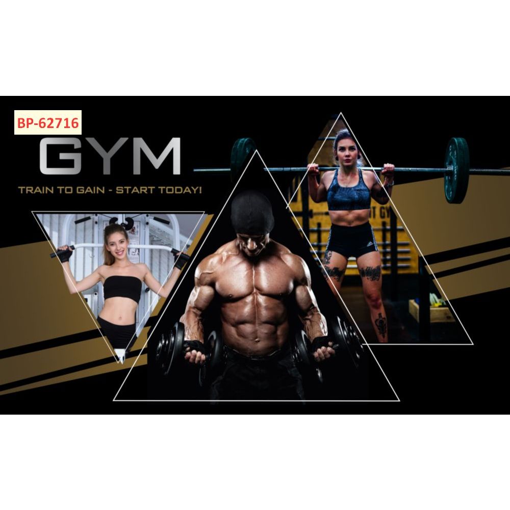 Tranh lụa 3D dán tường mẫu trang trí phòng gym cao cấp
