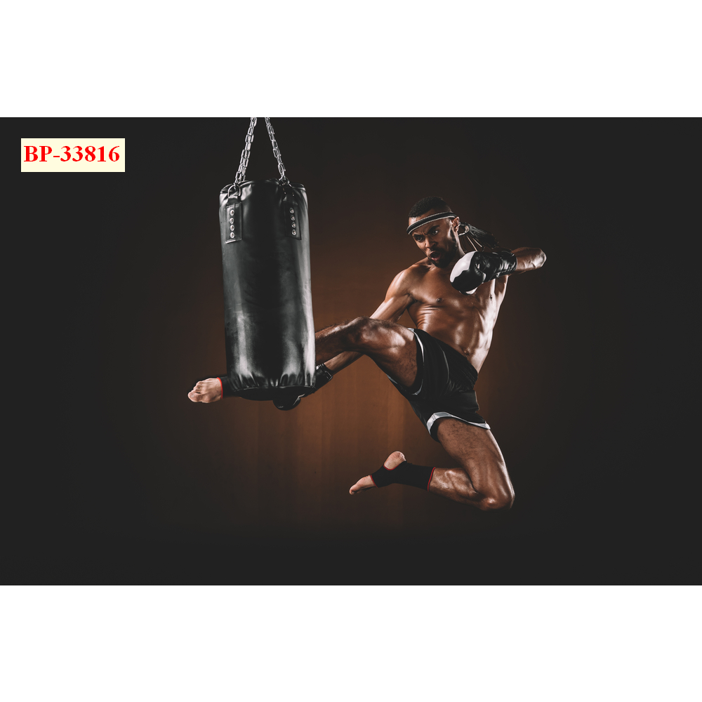 Tranh lụa 3D dán tường mẫu trang trí phòng gym cao cấp