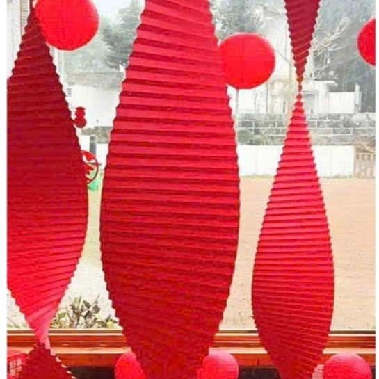 Dải giấy xếp dài gợn sóng,trang trí Lễ Tết,sự kiện.Phụ kiện decor