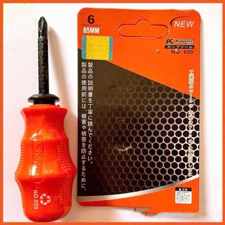 Tô Vít Lùn 2 Đầu Cán Nhựa 6*85mm, KAPUSI Japan, Bh 12 Tháng