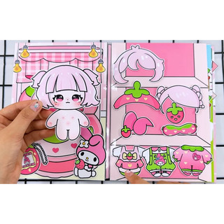 Đồ chơi bóc dán ngôi nhà sữa dâu của Melody - búp bê giấy Pighandmade