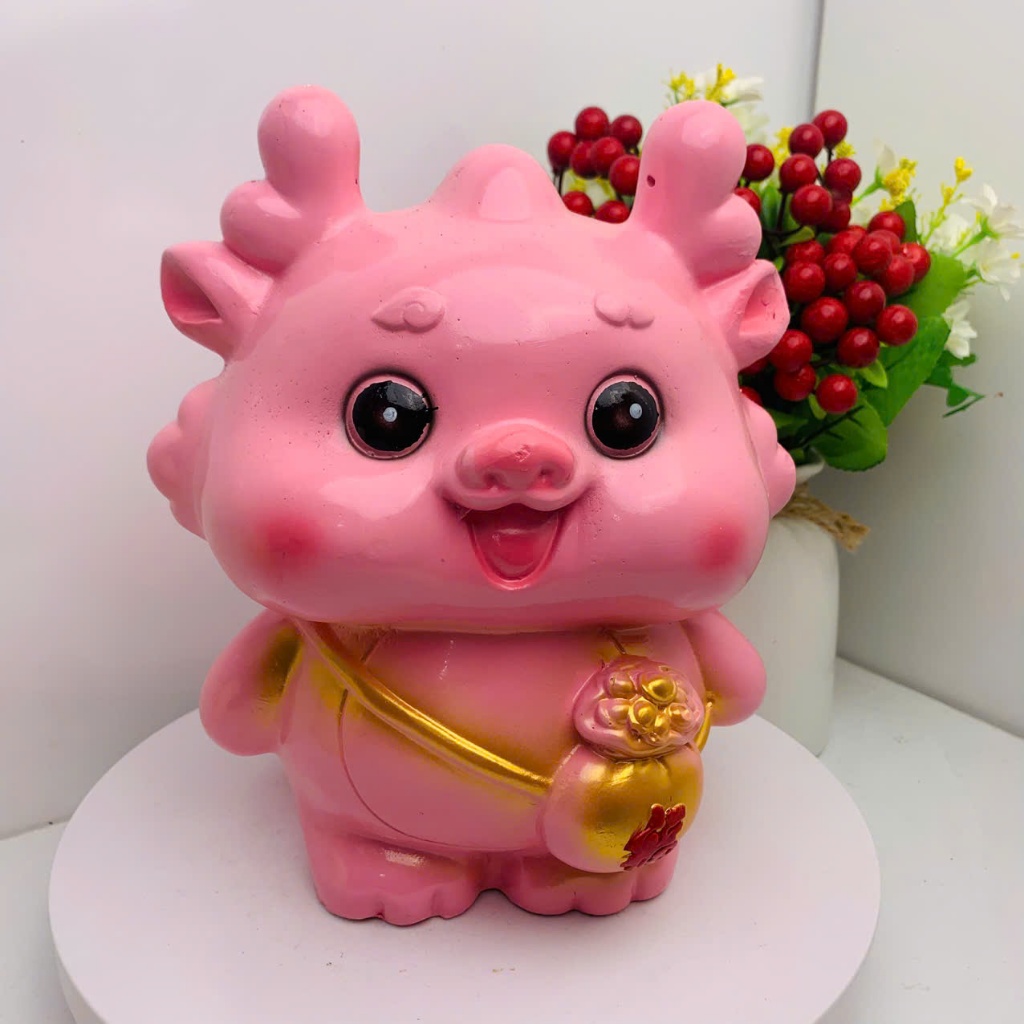 Heo đất tiết kiệm Rồng baby đeo túi cute lợn đất,ống heo tiết kiệm trang trí,quà tặng