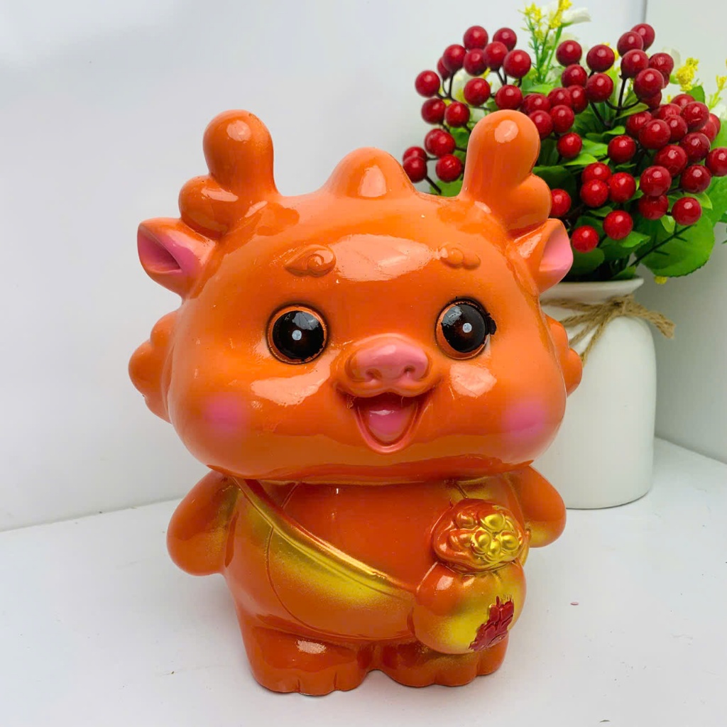 Heo đất tiết kiệm Rồng baby đeo túi cute lợn đất,ống heo tiết kiệm trang trí,quà tặng