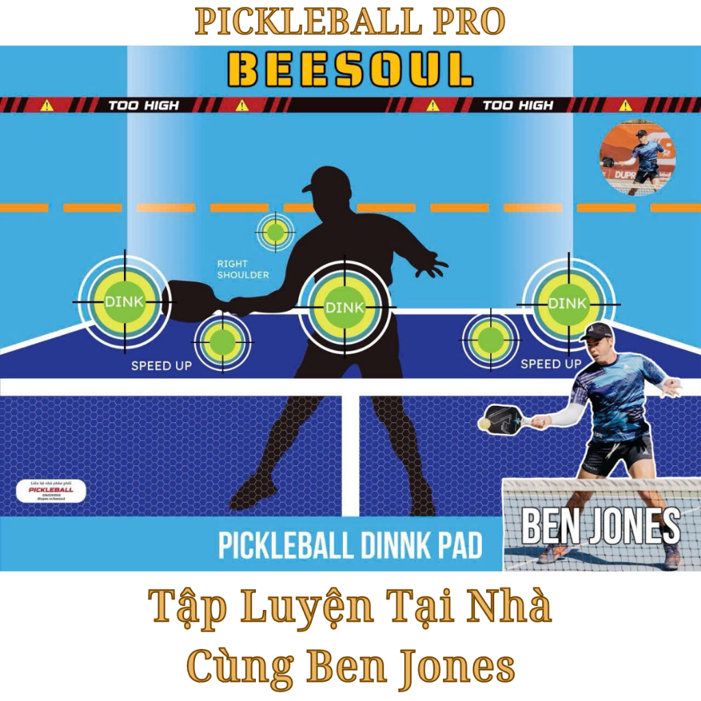 Tranh 5D tập pickleball tại nhà DINK PAD chất lượng in sắc nét chất liệu Xịn cán nhiều lớp siêu bền