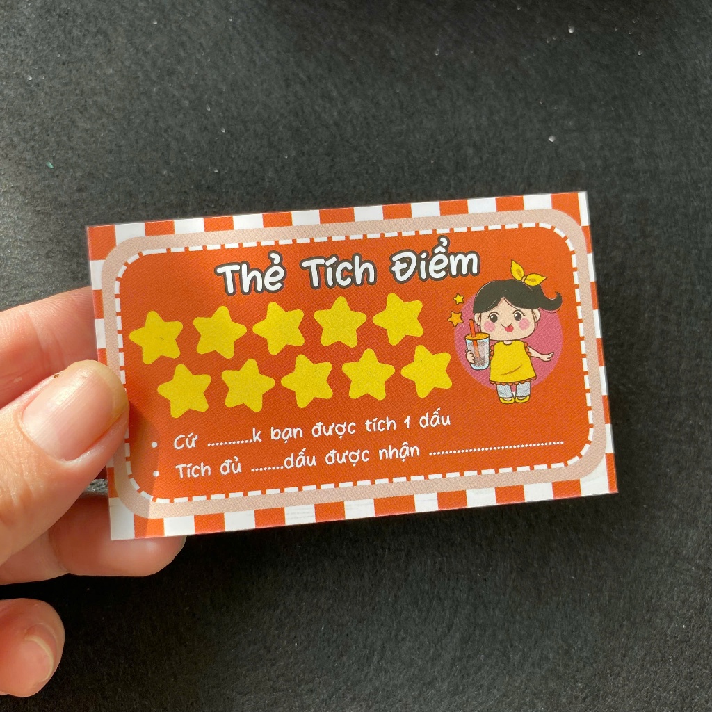 100 THẺ TÍCH ĐIỂM TRÀ SỮA - CARD TÍCH ĐIỂM COFFEE- PHIẾU TÍCH ĐIỂM GIẢI KHÁT