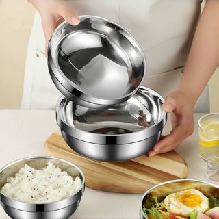 Bộ COMBO 10 Chén Bát Inox kiểu Hàn Quốc 2 lớp cách nhiệt Chubby Chef 11-20CM đủ kích cỡ