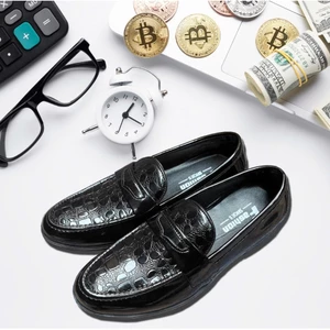 Giầy lười da nam (da siêu mềm vân cá sấu băng thủng) bảo hành 12 tháng