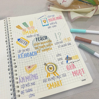 KLONG - Sổ kẹp còng nhựa B5 BINDER FILE ruột CARO Giấy dày 100gsm / 120gsm MS: 528 🌻🐻 BUJO, quà tặng học sinh sinh viên