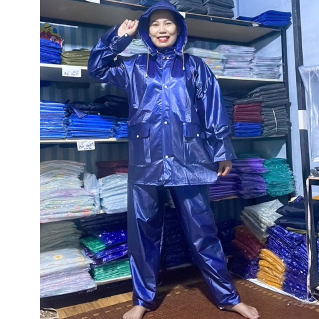 BỘ ÁO QUẦN ĐI MƯA NHỰA DẺO CHỐNG NƯỚC CHỐNG GIÓ NHẸ BỀN, ÁO MƯA BỘ VẢI NHỰA NHŨ CAO CẤP