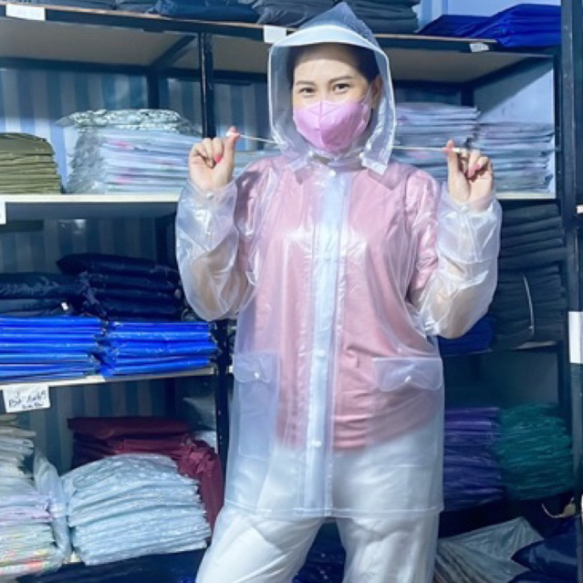 BỘ ÁO QUẦN ĐI MƯA NHỰA DẺO CHỐNG NƯỚC CHỐNG GIÓ NHẸ BỀN, ÁO MƯA BỘ VẢI NHỰA NHŨ CAO CẤP