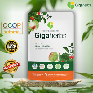 Trà Mát Gan GigaHerbs - Túi Zip 250Gram Trà Atiso Cà Gai Leo Sạch Nguyên Chất - Hỗ trợ thanh nhiệt, giải độc