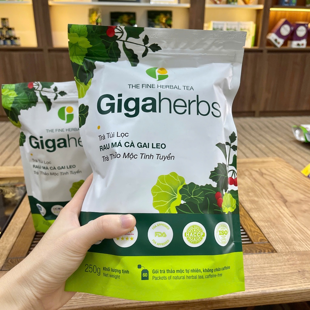 Trà Cà Gai Leo Rau Má Gigaherbs 250Gram - Cà Gai Leo Sạch Nguyên Chất, Rau Má - Hỗ trợ thanh nhiệt, giải độc