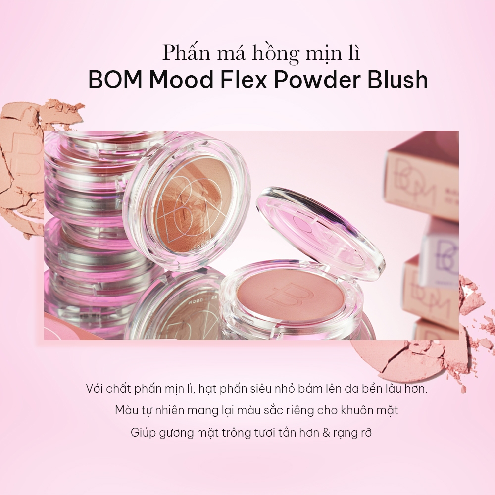 Phấn má hồng mịn lì BOM Mood Flex Powder Blush - 4,5G