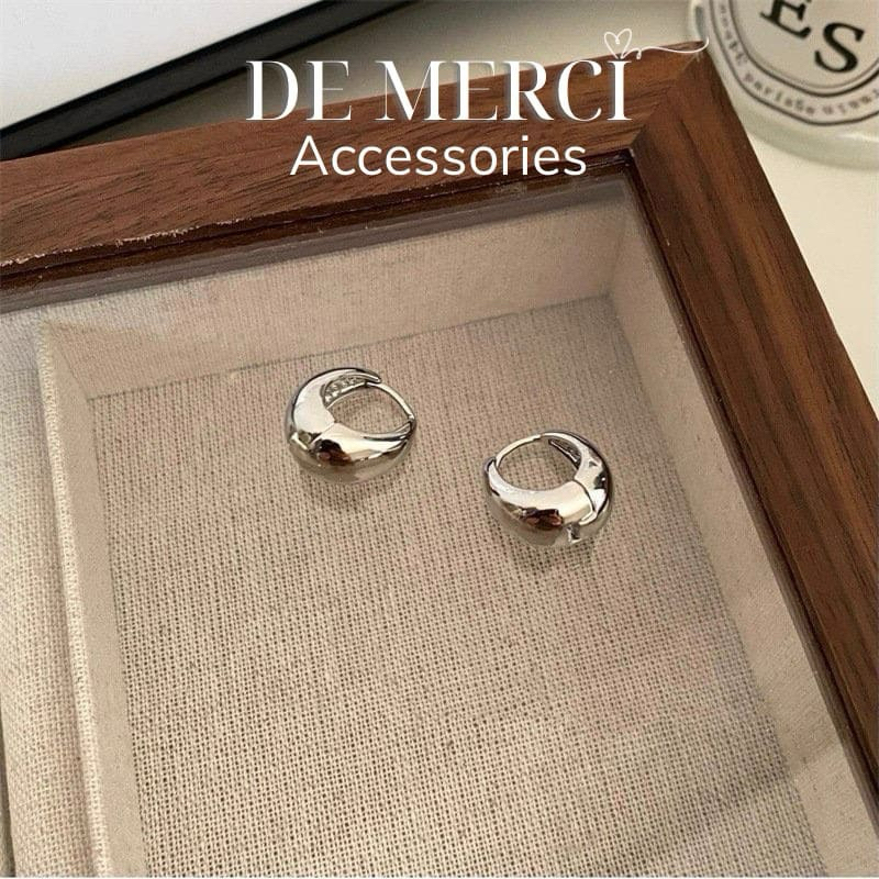 Khuyên tai nữ bạc 925 DE MERCI ACCESSORIES bông tai tròn độc đáo cá tính BT013