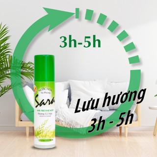 Combo 2 xịt phòng Sara 220ml hương Cỏ May lưu hương 5h - SPCa000119