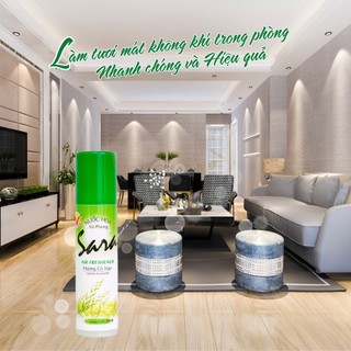 Combo 2 xịt phòng Sara 220ml hương Cỏ May lưu hương 5h - SPCa000119