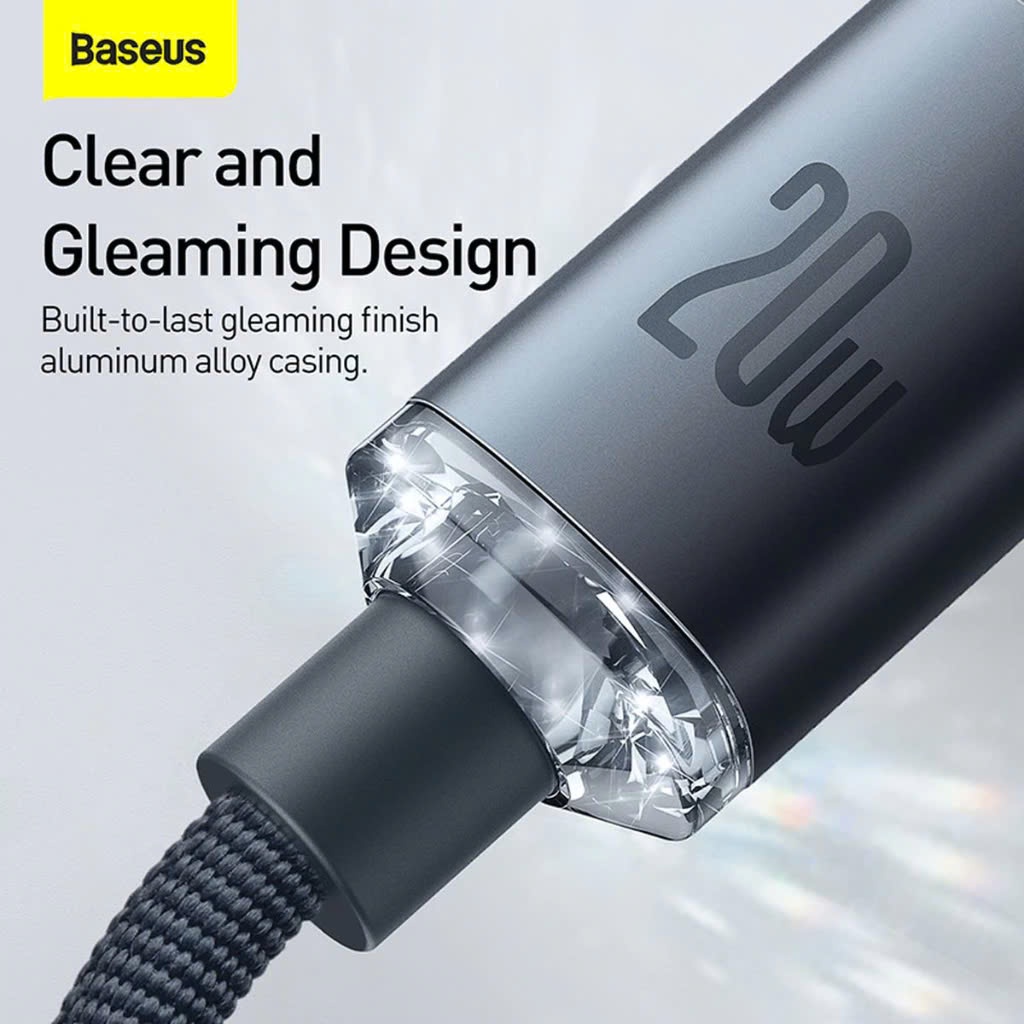 Ảnh Cáp sạc nhanh 20W Baseus Crystal Shine Dây dù PD20W chống đứt gãy cho Phone 13 14 12 11... 4