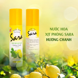 Combo 2 xịt phòng Sara 220ml hương Chanh lưu hương 5h - SPCa000120