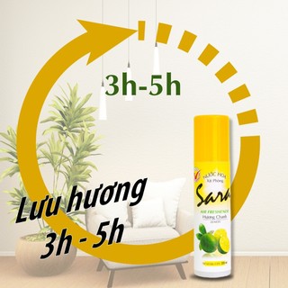 Combo 2 xịt phòng Sara 220ml hương Chanh lưu hương 5h - SPCa000120