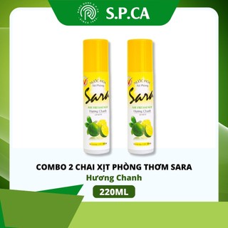 Combo 2 xịt phòng Sara 220ml hương Chanh lưu hương 5h - SPCa000120
