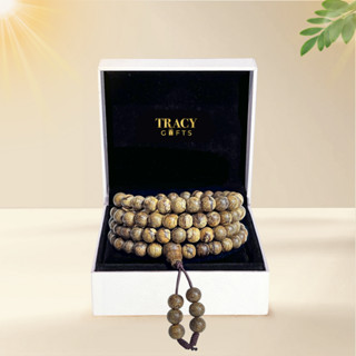 Vòng tay trầm hương tự nhiên 108 hạt cao cấp “Đại Cát” TRACY GIFTS, 25-36 năm, phong thủy sang trọng
