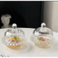 Set 2 bát thuỷ tinh có nắp trang trí, bày đồ điểm tâm, bánh trái