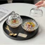 Set 2 bát thuỷ tinh có nắp trang trí, bày đồ điểm tâm, bánh trái