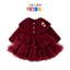 Set Váy Đỏ Noel Cho Bé 8-35kg Áo Dạ Nhung Kèm Váy Xòe Phong Cách Hàn Quốc